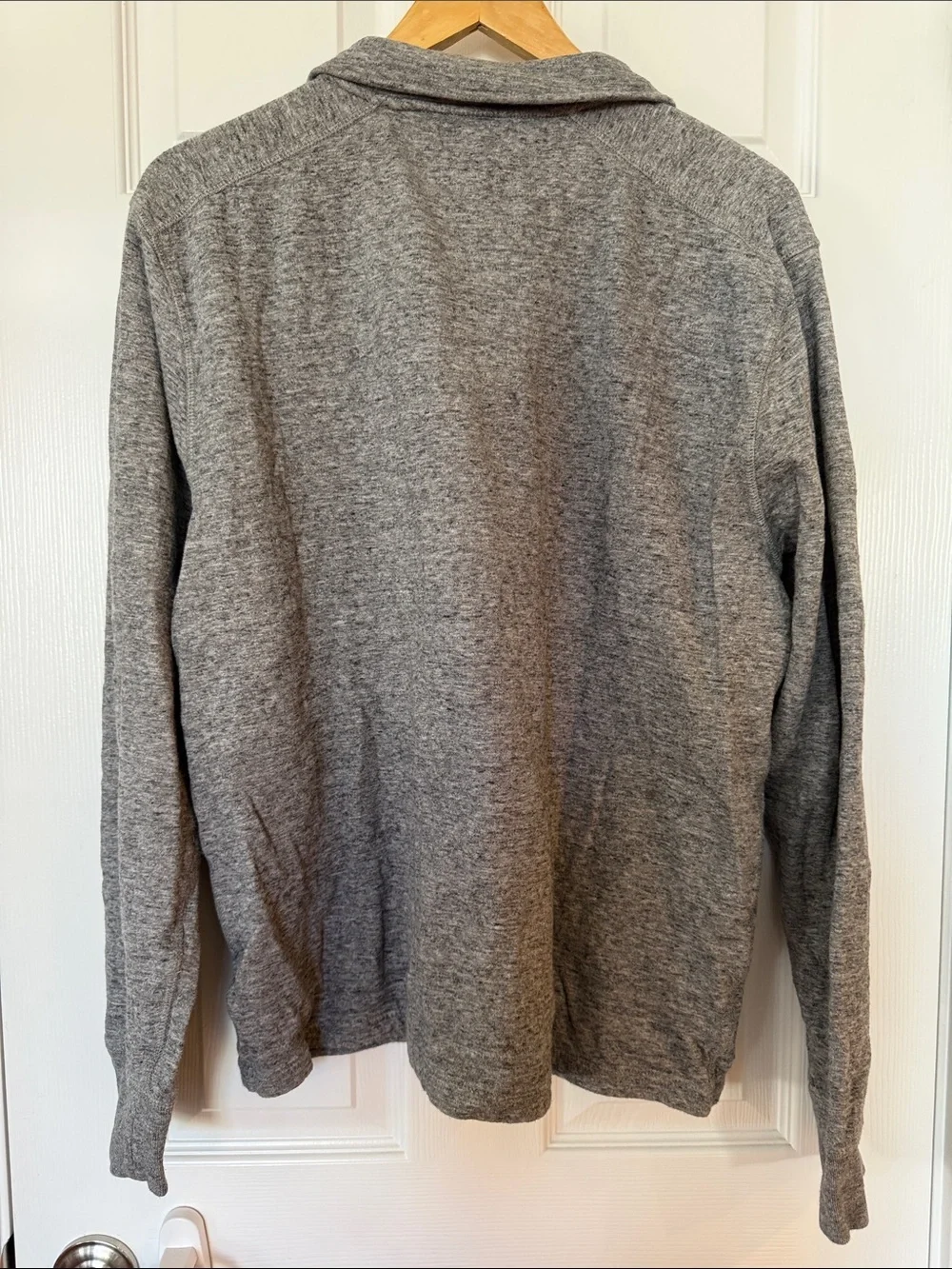 Men J. Crew Knit Heather Gray 1/4 Zip Pullover - Size XL